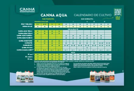 Esquema de cultivo CANNA AQUA